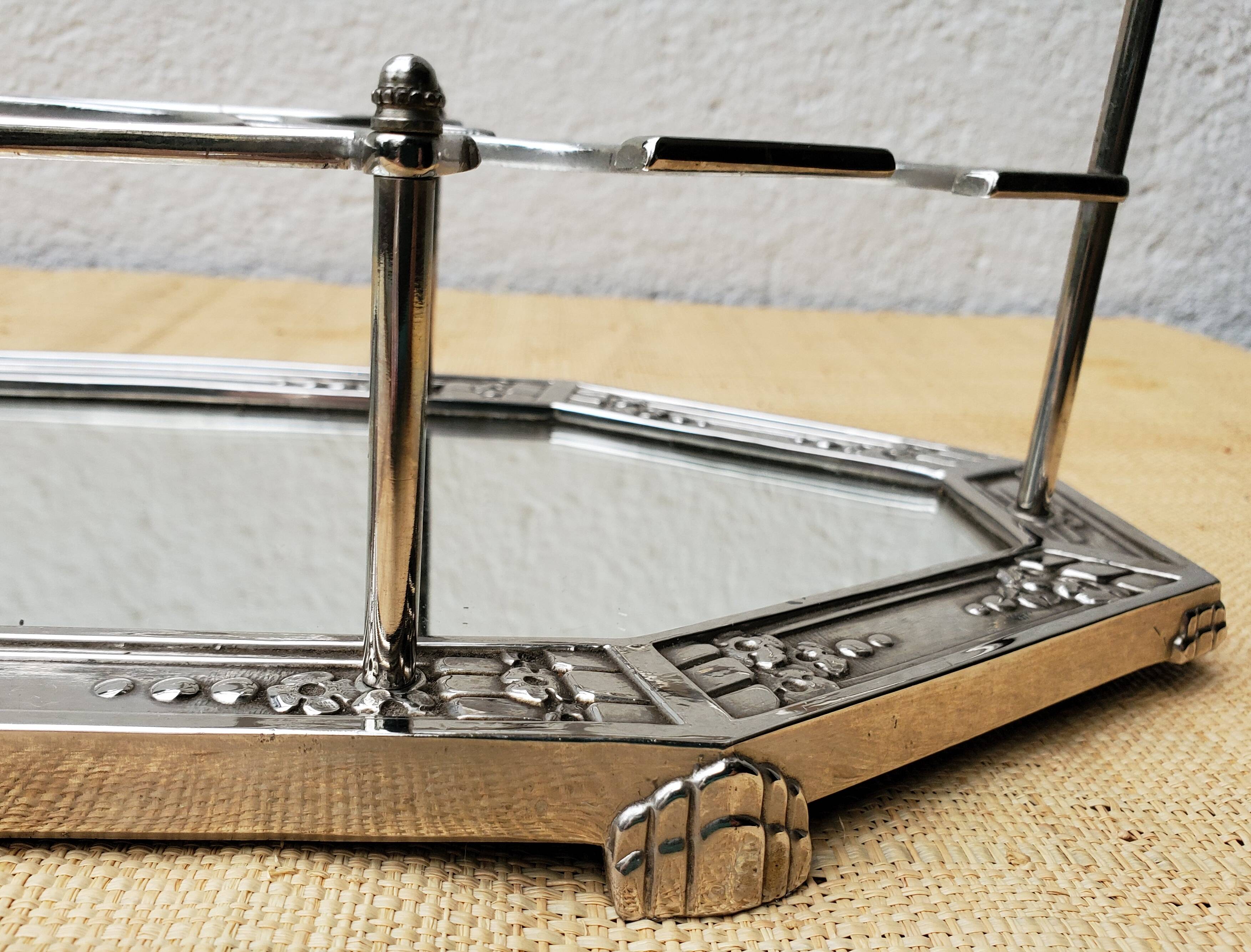 Glass door tray and art deco bottle