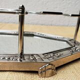 Glass door tray and art deco bottle