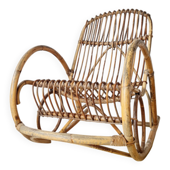 Antique rattan rocking chair
