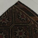 6x10 Brown Yellow Vintage Kilim Rug, 183x297Cm