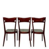 Chaises de salle à manger en bois de hêtre aux tons verts, années 1950