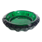 Green glass ashtray