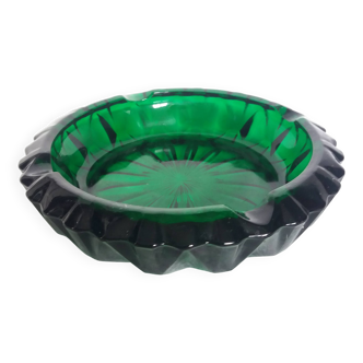 Green glass ashtray