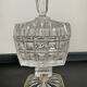 Vintage glass and brass candy box