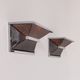 Pair of vintage wall lights, chrome and enamelled metal, France 1970.