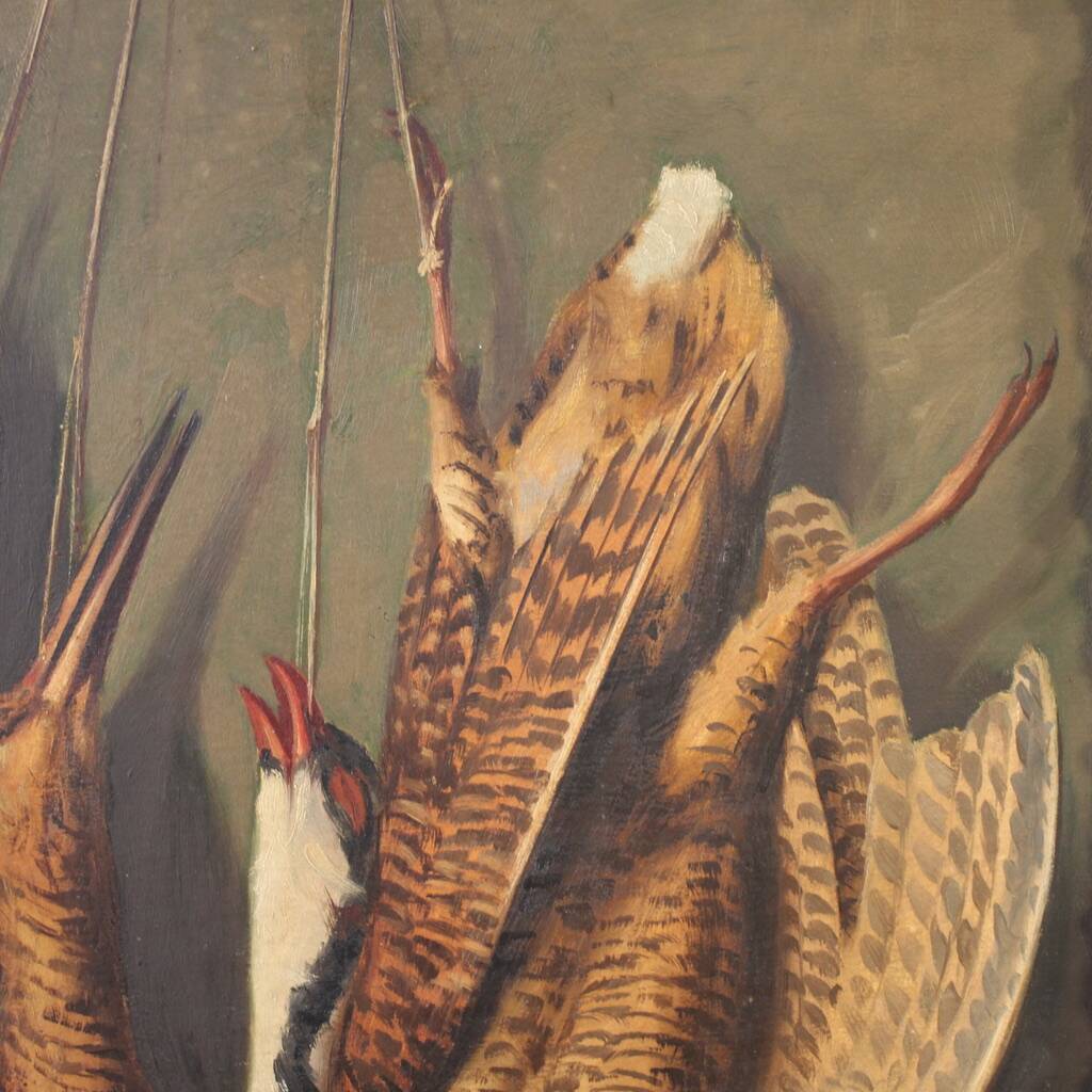 Peinture italienne du XXe siècle, nature morte avec gibier.