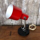 Ancienne Lampe Articulée 70’s Métal Rouge Noir & Chromé Vintage