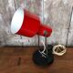 Old Articulated Lamp 70's Metal Red Black & Chrome Vintage