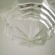 French 1920's-1940's art deco milk glass skyscraper tiered light fixture 3995