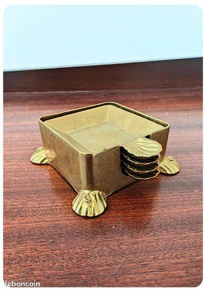 Vintage FAL brass ashtray set