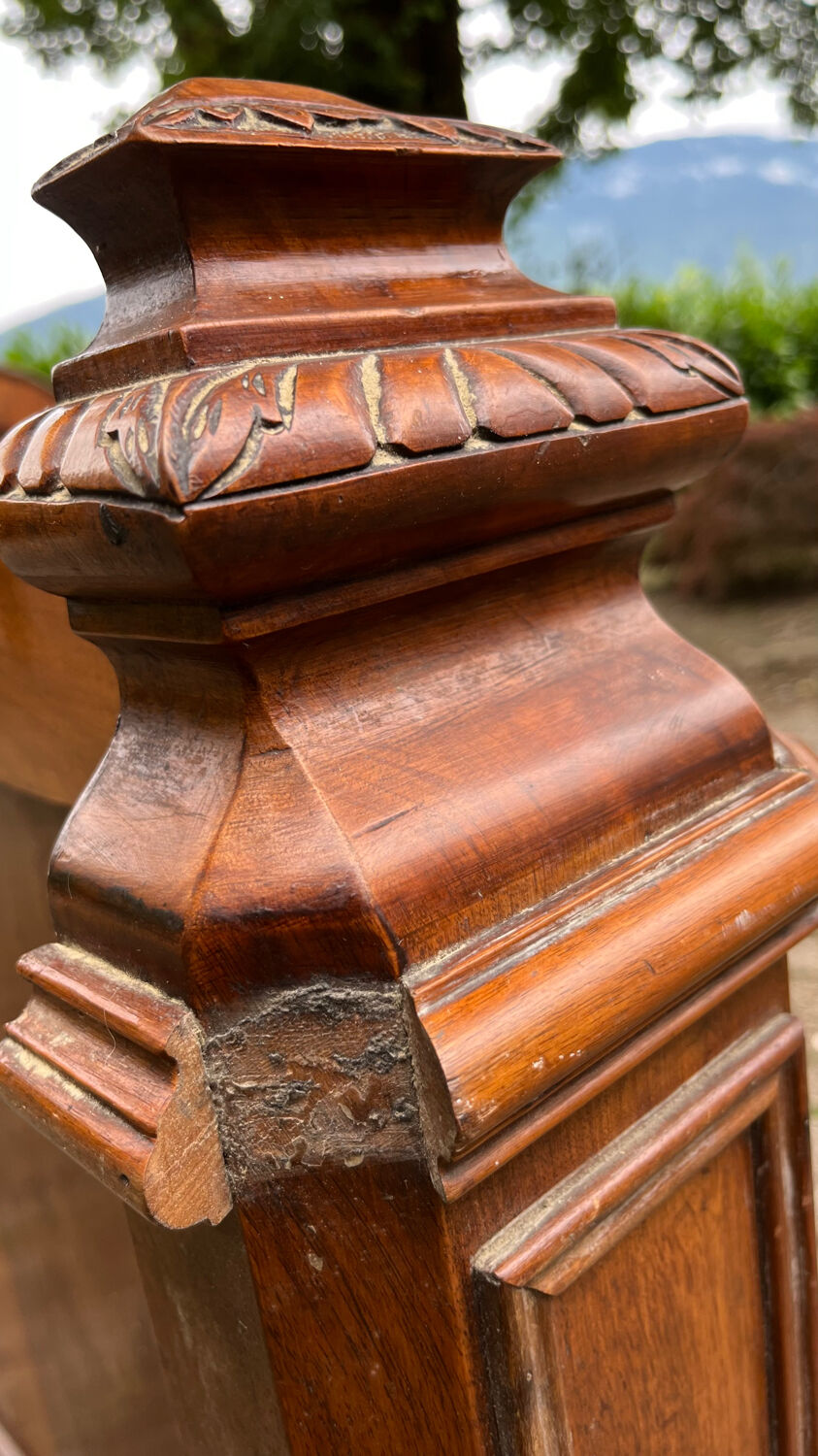 Antique solid walnut boat headboards