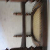 repose pied en bois et cannage