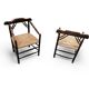 A pair of Dutch oak / matching Rush Chairs 1930s