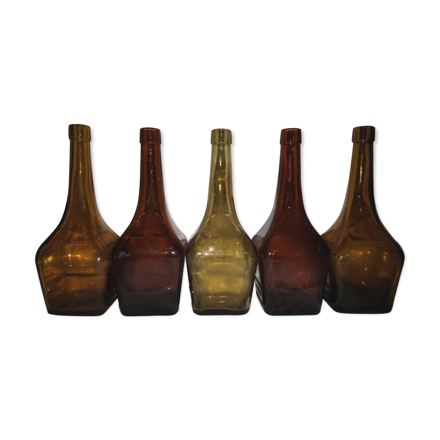 5 old bottles of Marie Brizard liqueur