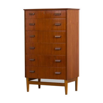 Curved front Danish chest of drawers