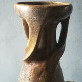 Vase en grès flammé à reflets or, france 1925/30