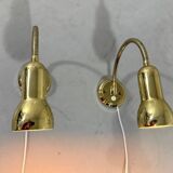 Brass flexible wall lamps, set of 2, 1960’s