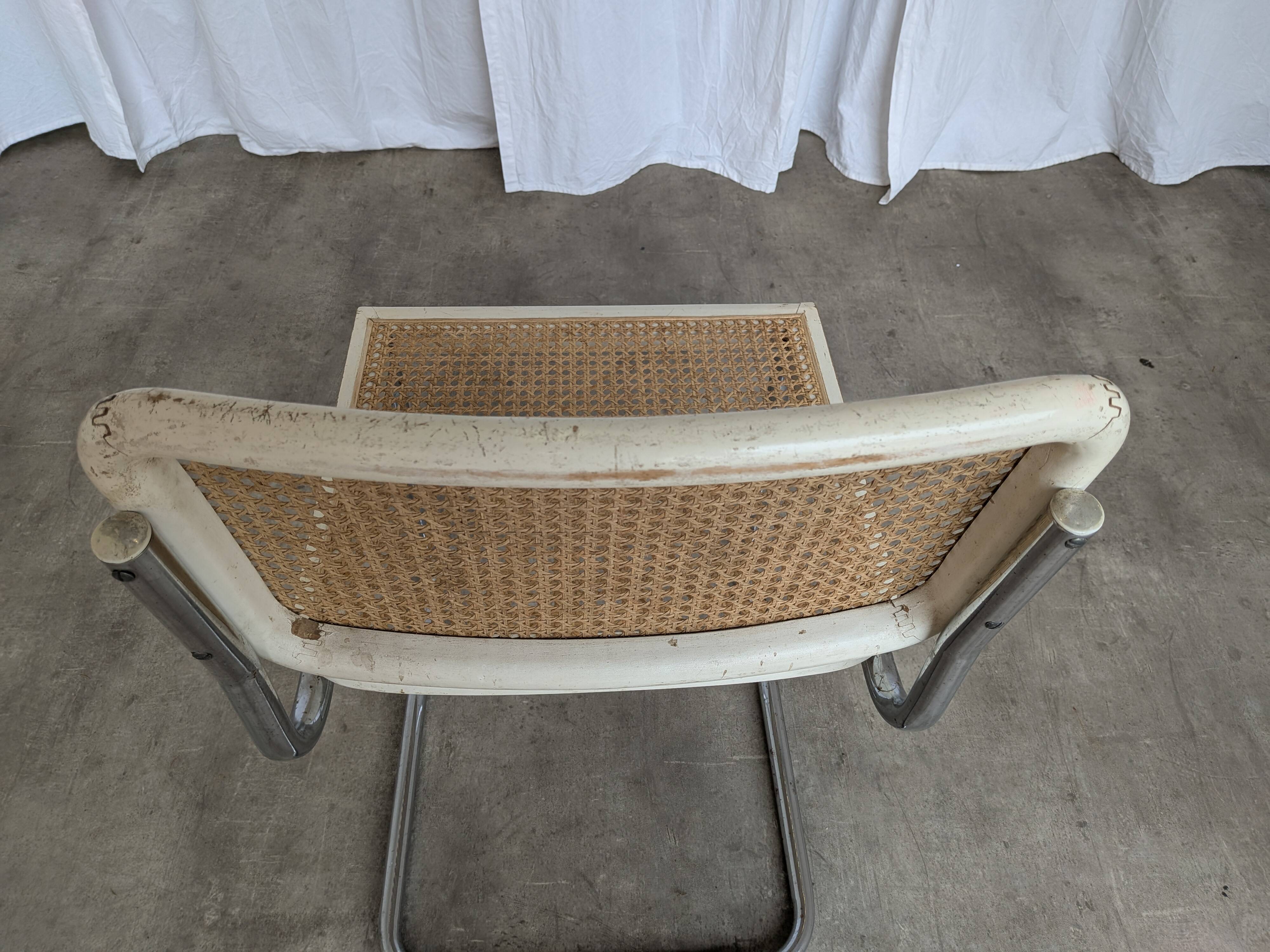 Vintage Cesca Chair: 1970s Marcel Breuer Chrome Cane Chair