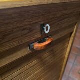 Art Deco curtain cabinet from the 1930s in oak with interior drawers, 120cm H.