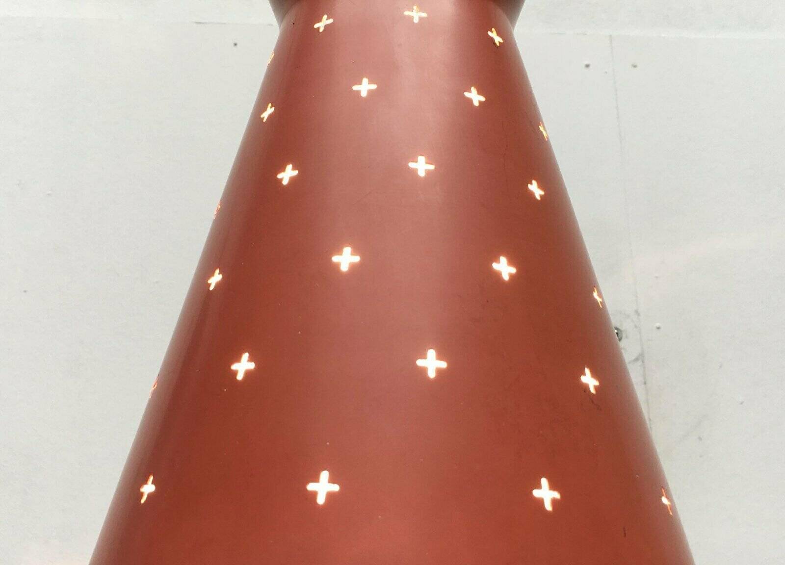 Perforated metal pendant light, mid-century design, 1960s.