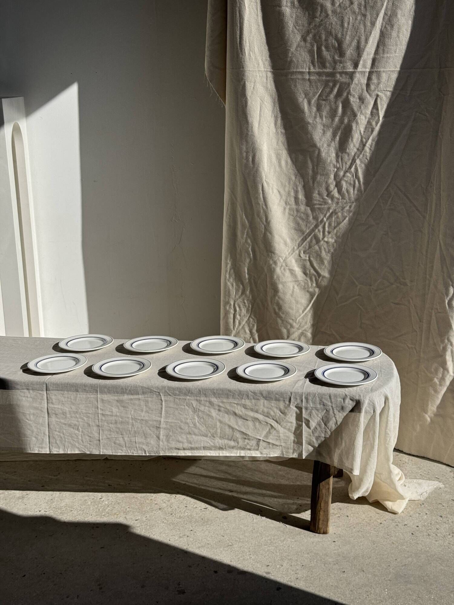 Set of 10 small dessert plates in Italian ceramic Total rim b