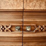 Art Deco enfilade in wood and magnifying glass