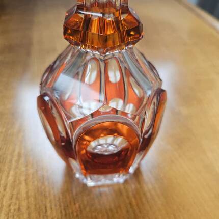 Orange crystal carafe Val Saint-Lambert - 1950s