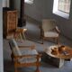 Danois Moderne, Paire de Fauteuils Lounge en Chêne et Laine d'Agneau, Henning Kjærnulf, 1960s