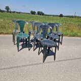 Lot de 8 chaises Multipl's années 50 par Joseph Mathieu