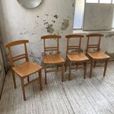 4 golden oak chairs