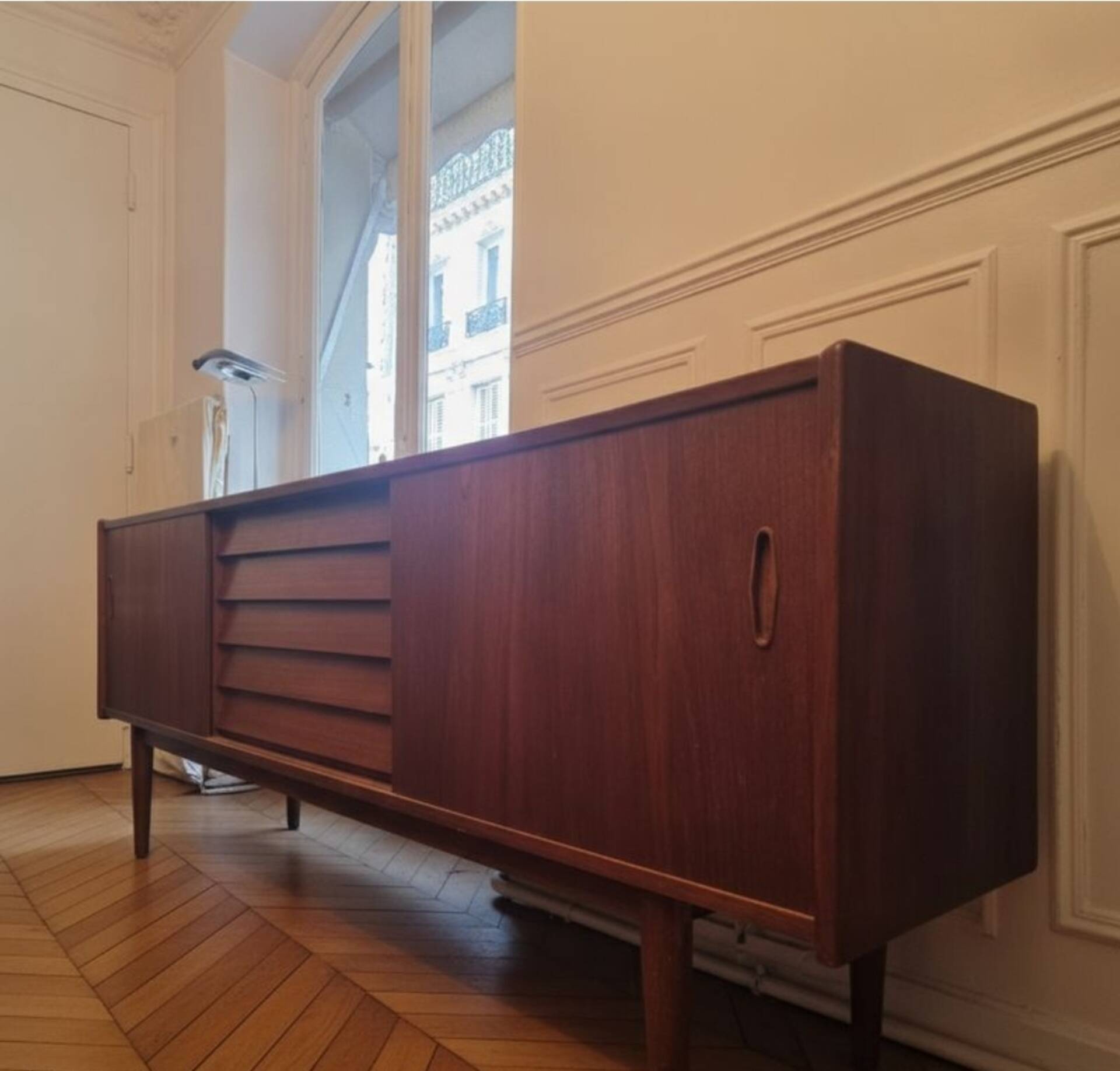 Rare - Large Swedish sideboard in teak - "Trio" model by Nils Jonsson
