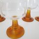 4 vintage foot glasses