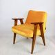 Fauteuil vintage Chierowski 366, 1970, velours jaune or