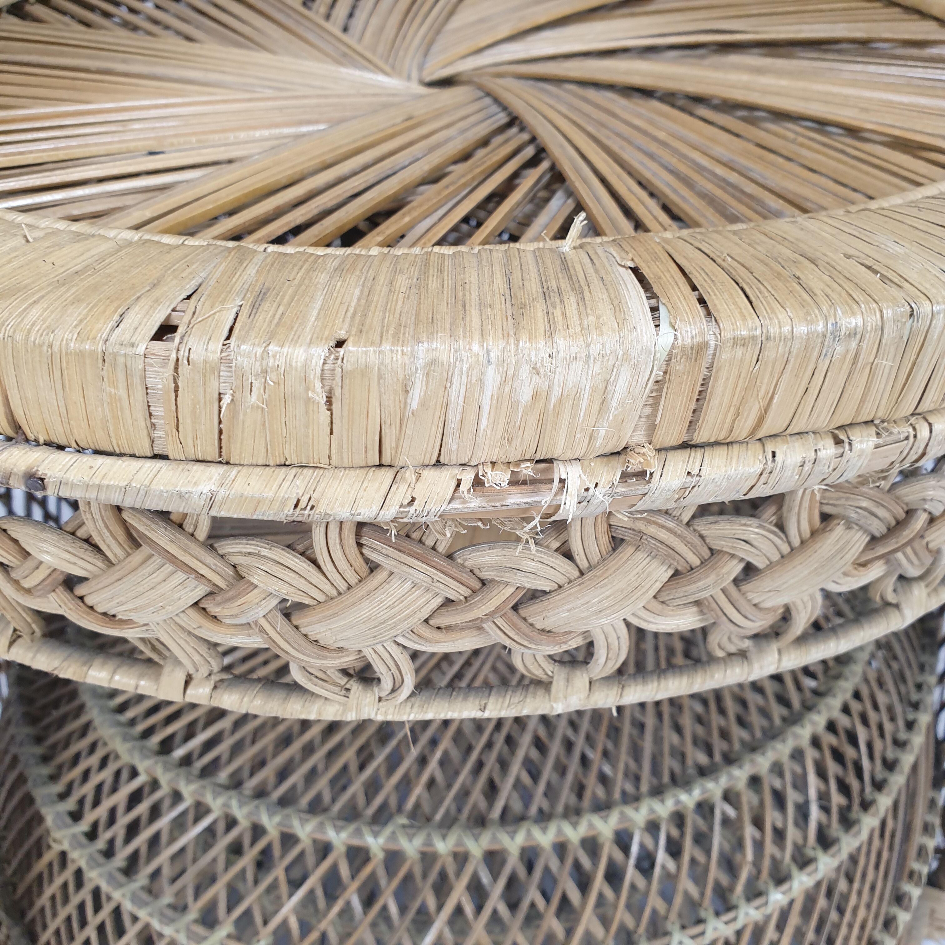 Emmanuelle in rattan and wicker armchair Italy 1960's