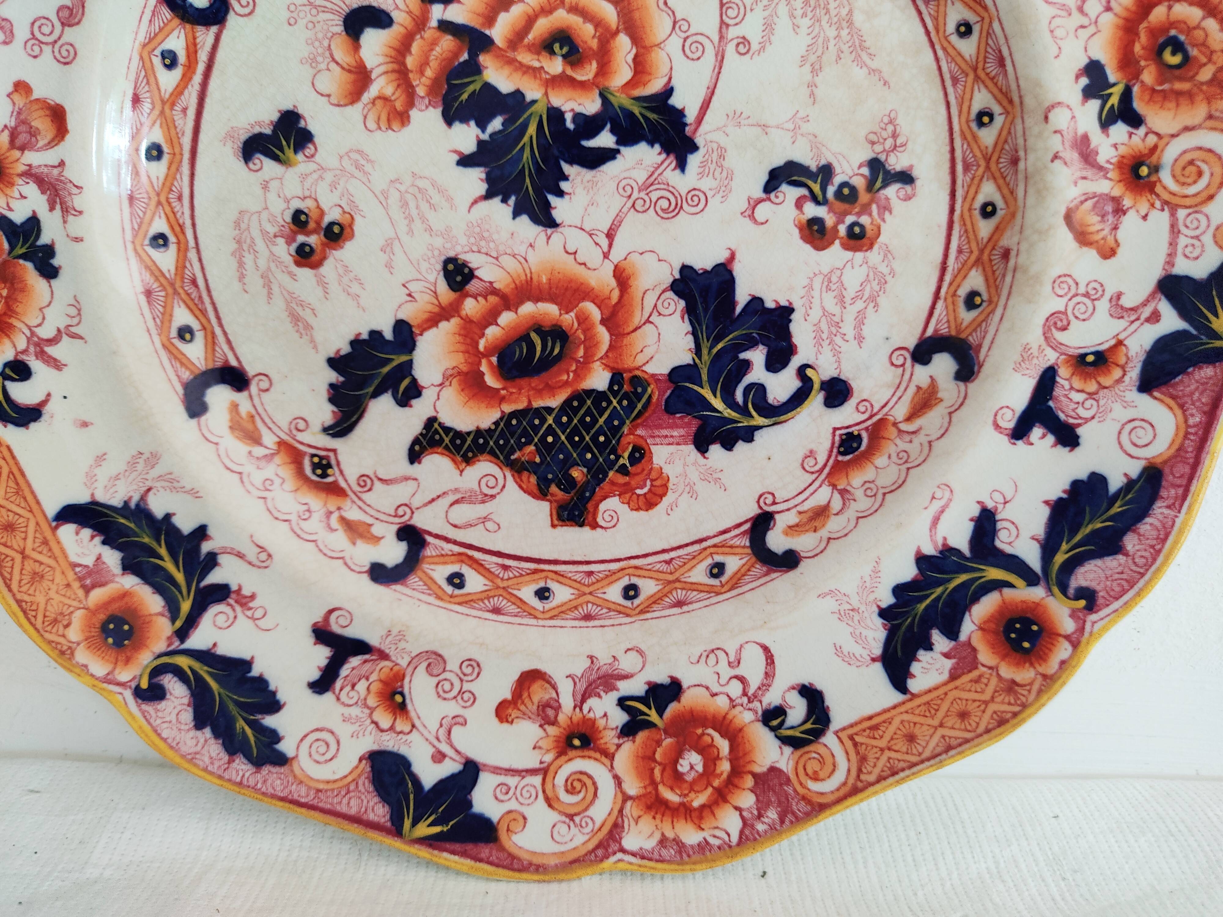 Flower plate Cauldon England 19th