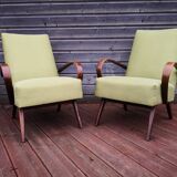 Pair of vintage Czech armchairs, Scandinavian style, 50s