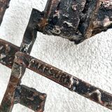 Brutalist iron coat rack by Salvino Marsura