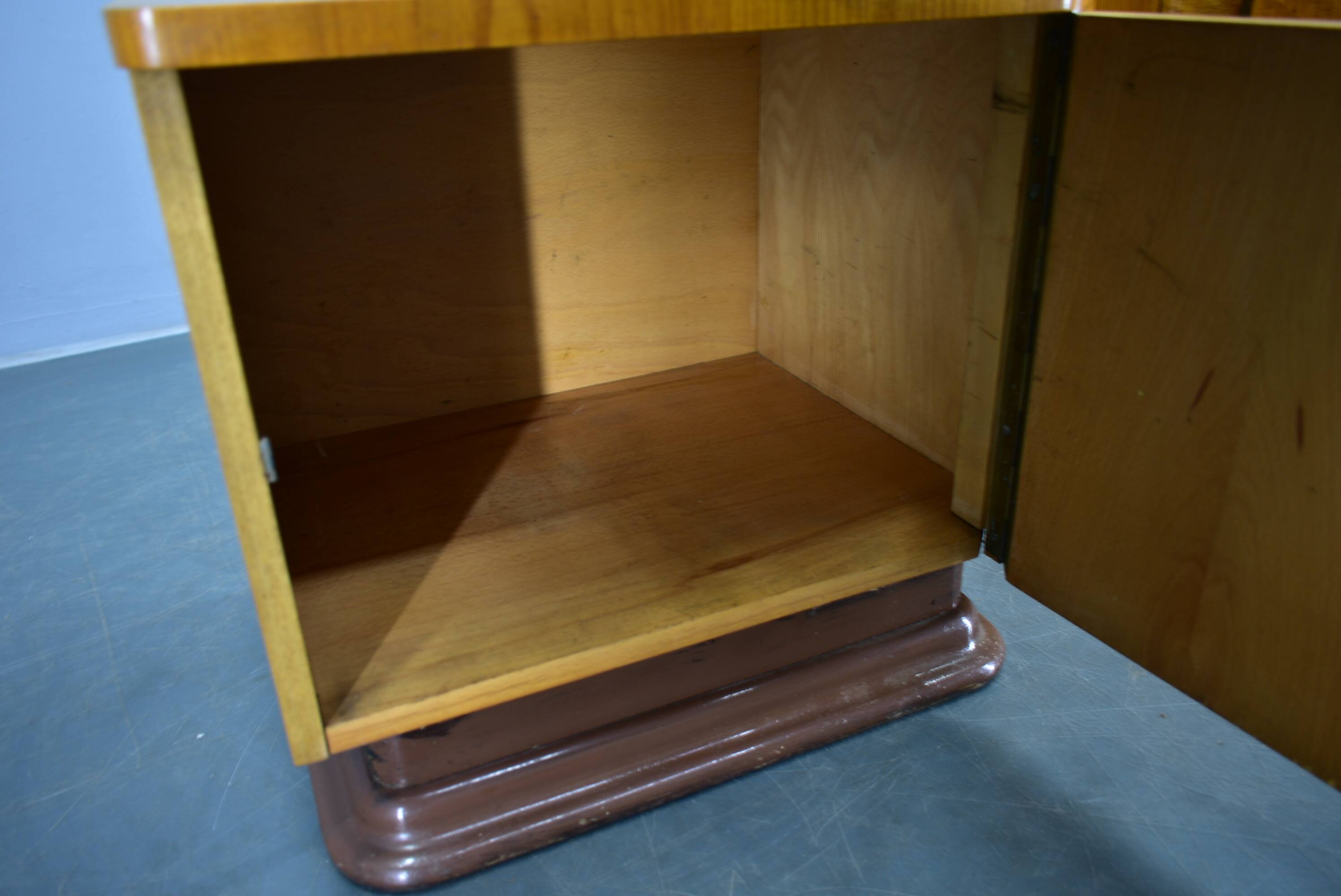 1942s set of bedside tables by Jindrich Halabala, Czechoslovakia