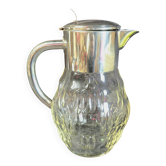 WMF jug / glass and silver-plated metal pouring vessel with filter, 1930s/40s
