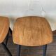 Pair of Scandinavian bedside stools in plywood and blackened wood from the 1960s.