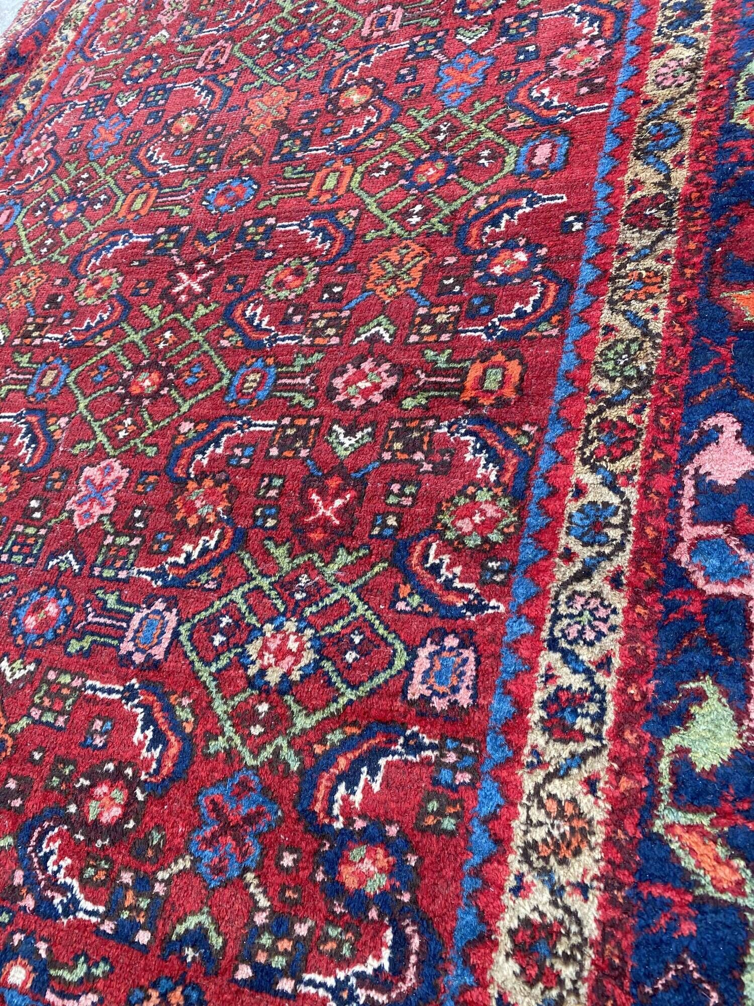 Handmade ancient persian hamadan carpet 120x204 cm