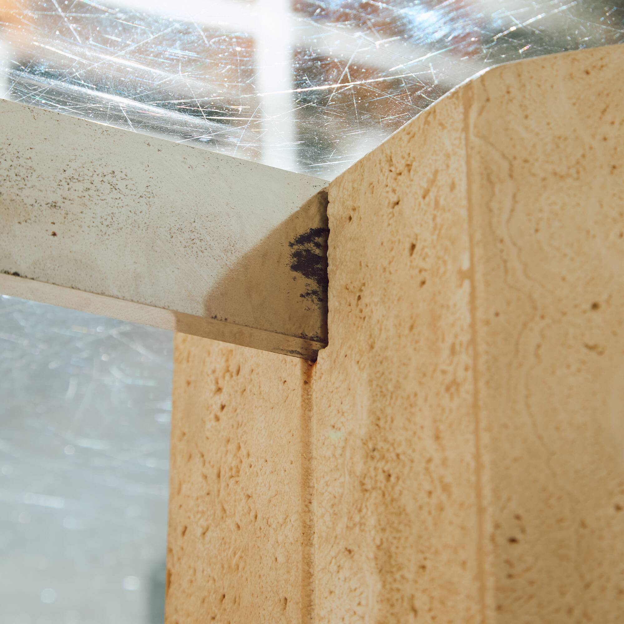 Italian limestone coffee table (MK9883)