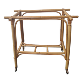 Rattan service with casters