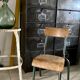 Old schoolboy chair child wood and metal