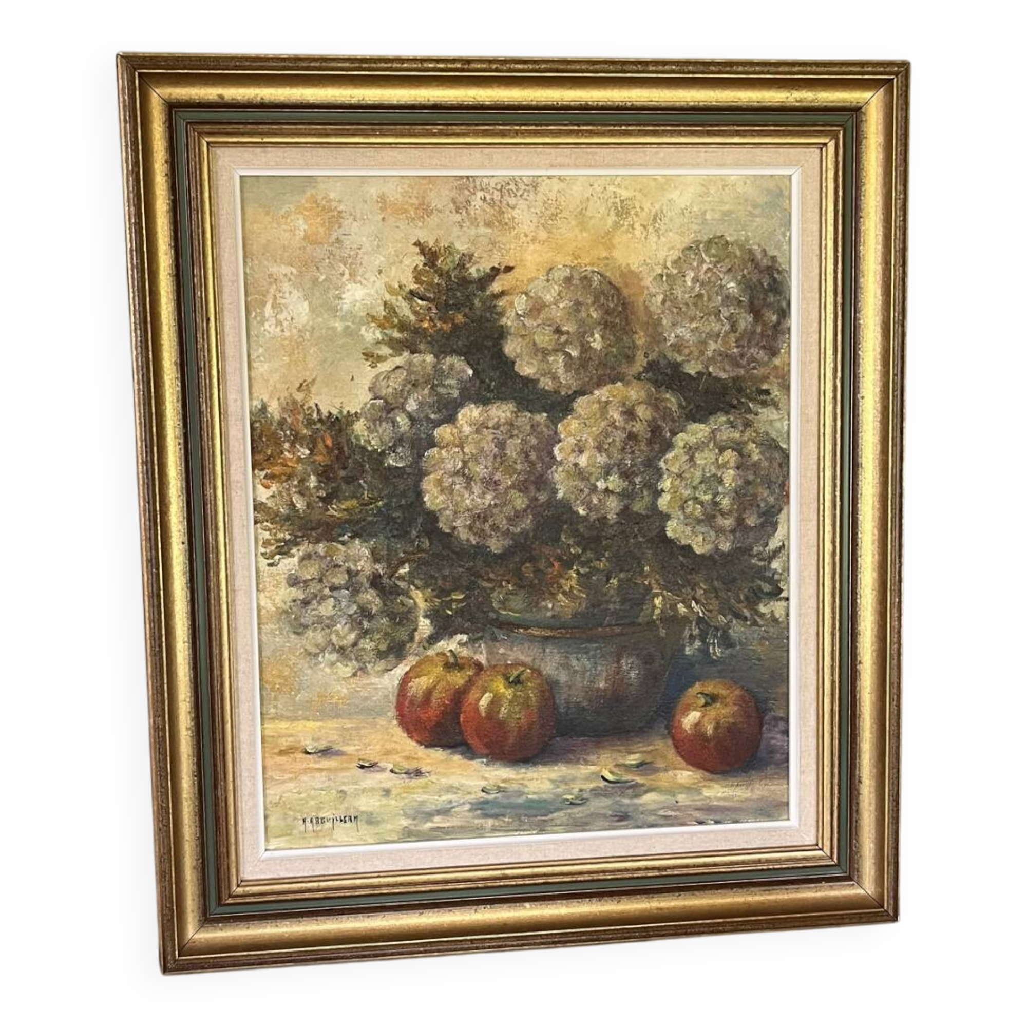 Oil on canvas - flowers - Abguillerm