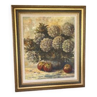 Oil on canvas - flowers - Abguillerm