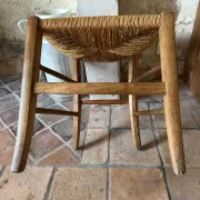 Wooden straw camp stool