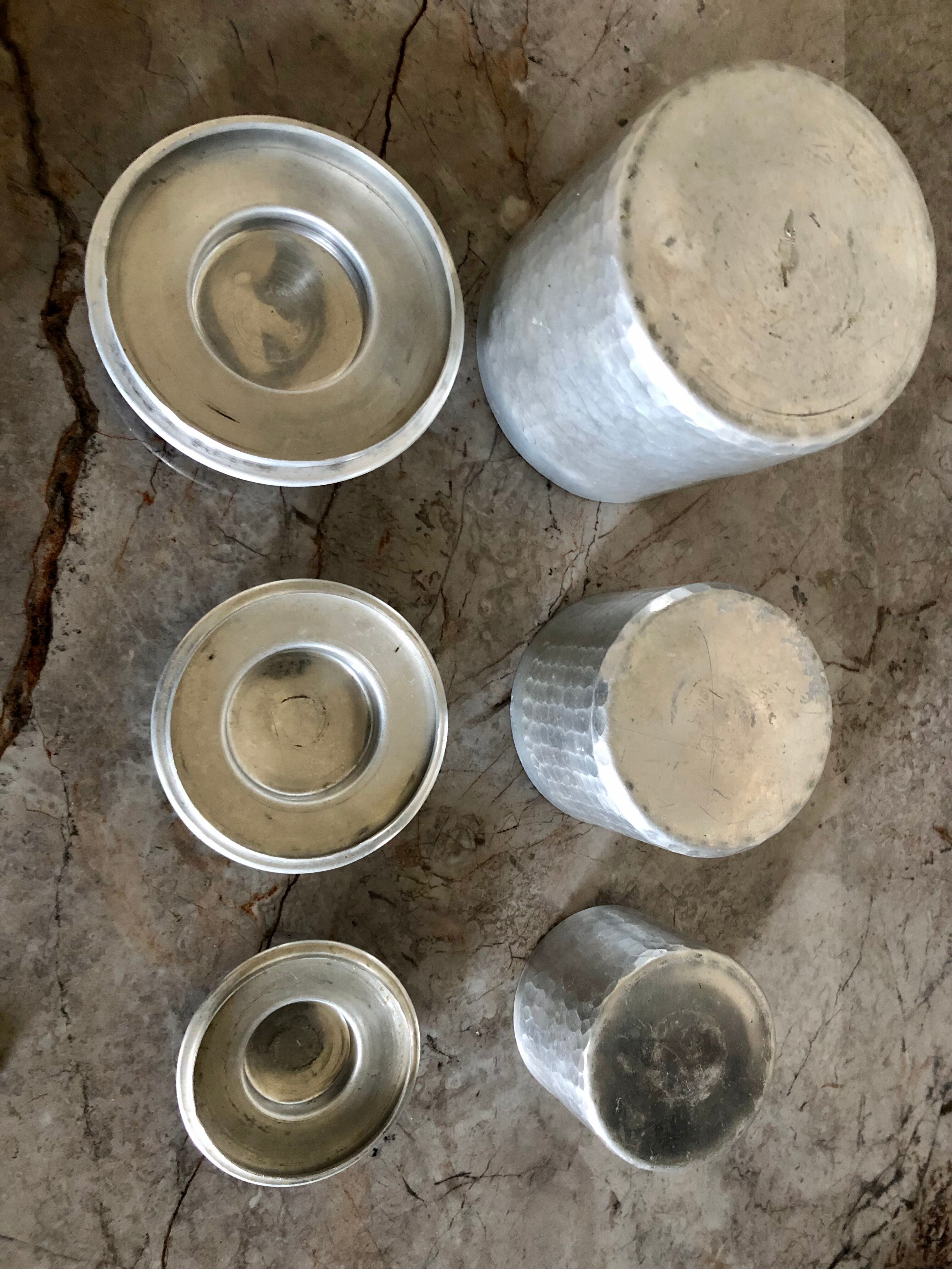 Hammered metal kitchen boxes series