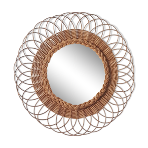 miroir en rotin D 45cm