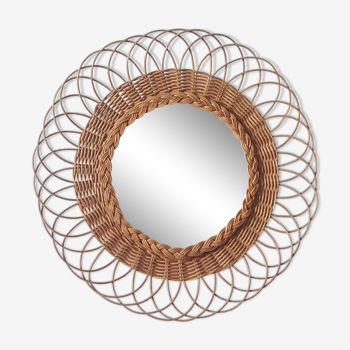 Rattan mirror D 45cm